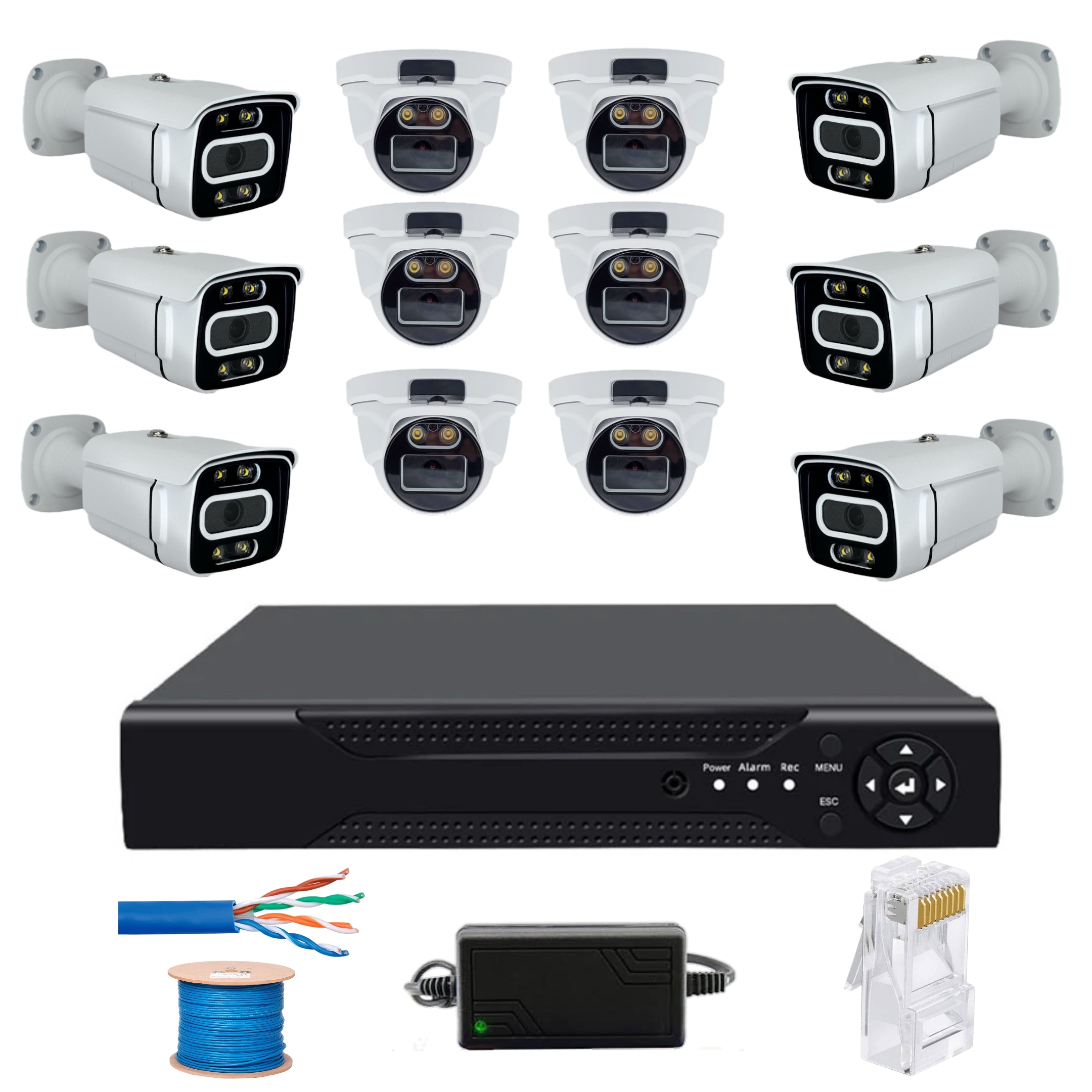 پک کامل دوازده دوربین 5 مگاپیکسل IP پلاکخوان