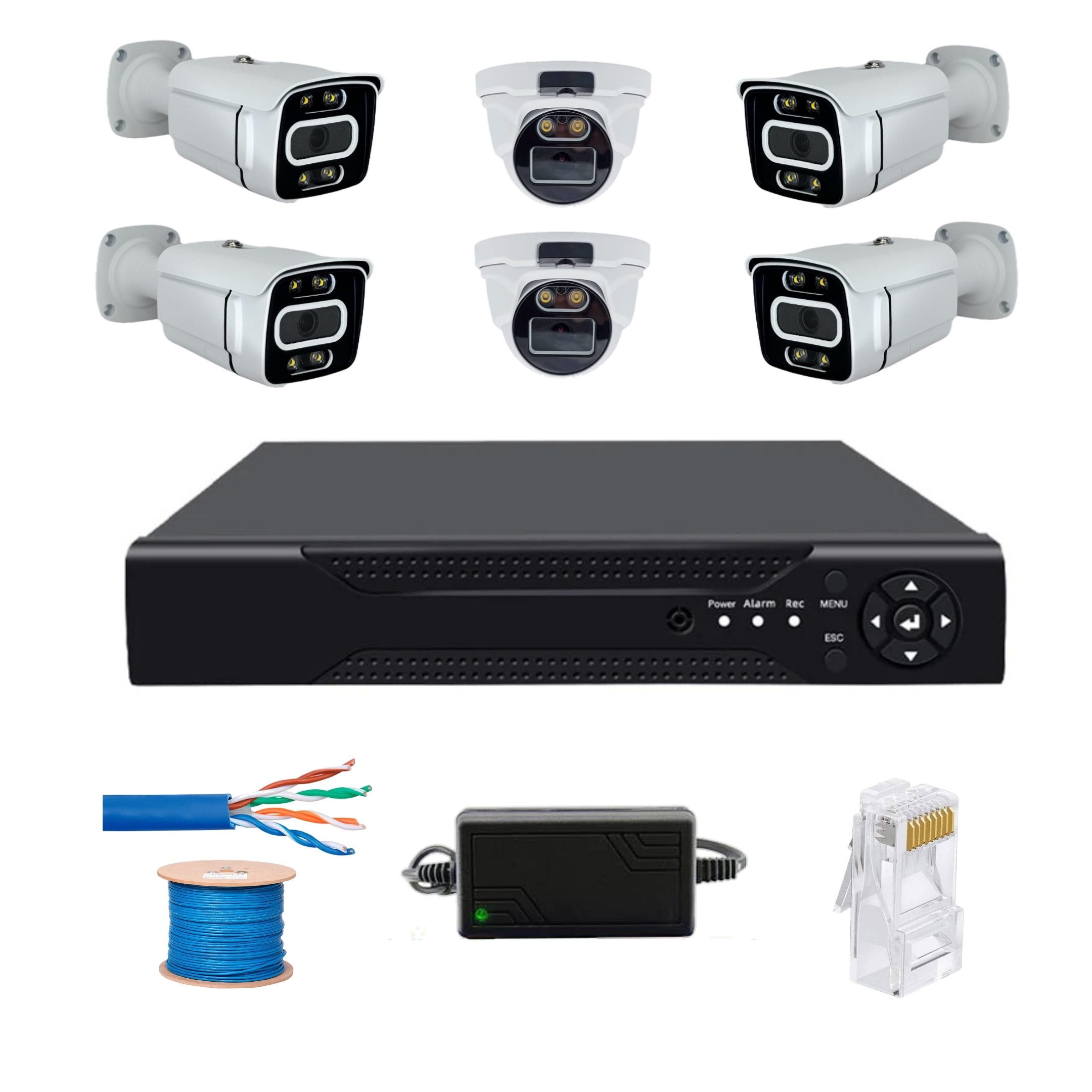 پک کامل شش دوربین 5 مگاپیکسل IP پلاکخوان